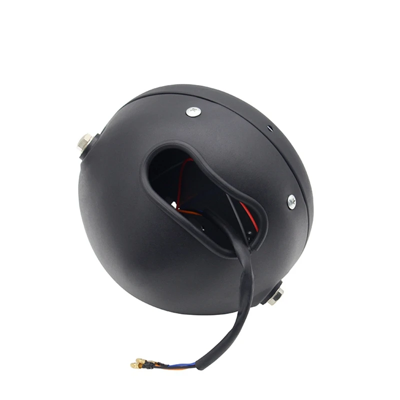 Lampu depan sepeda motor LED 6.5 inci, 2 buah lampu depan bola lampu DRL untuk Sportster Cafe pembalap Bobber