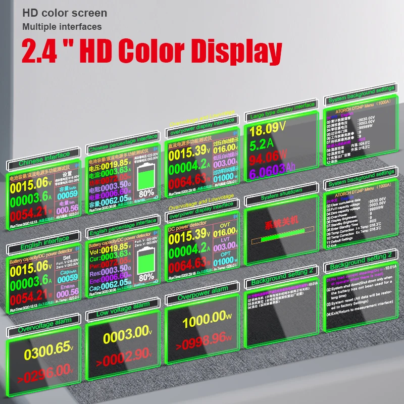 DT24P 240V/200A IPS digital display DC Power APP Voltmeter Ammeter Battery Capacity Tester Fuel Gauge voltage detector Meter