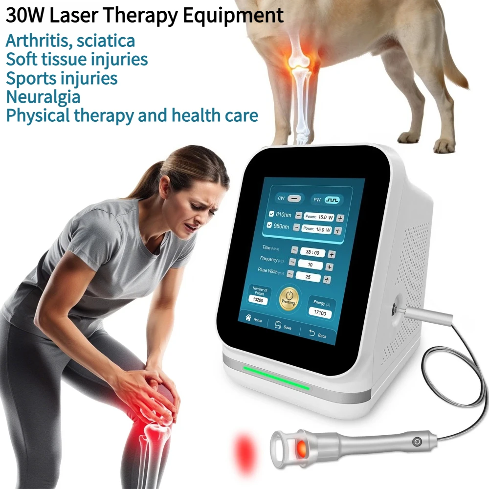 

New Upgrade 30W Cold Laser Therapy Equipment with 810nm 980nm High Power for Fast Pain Relief Carpal Tunnel Arthritis Tendonitis
