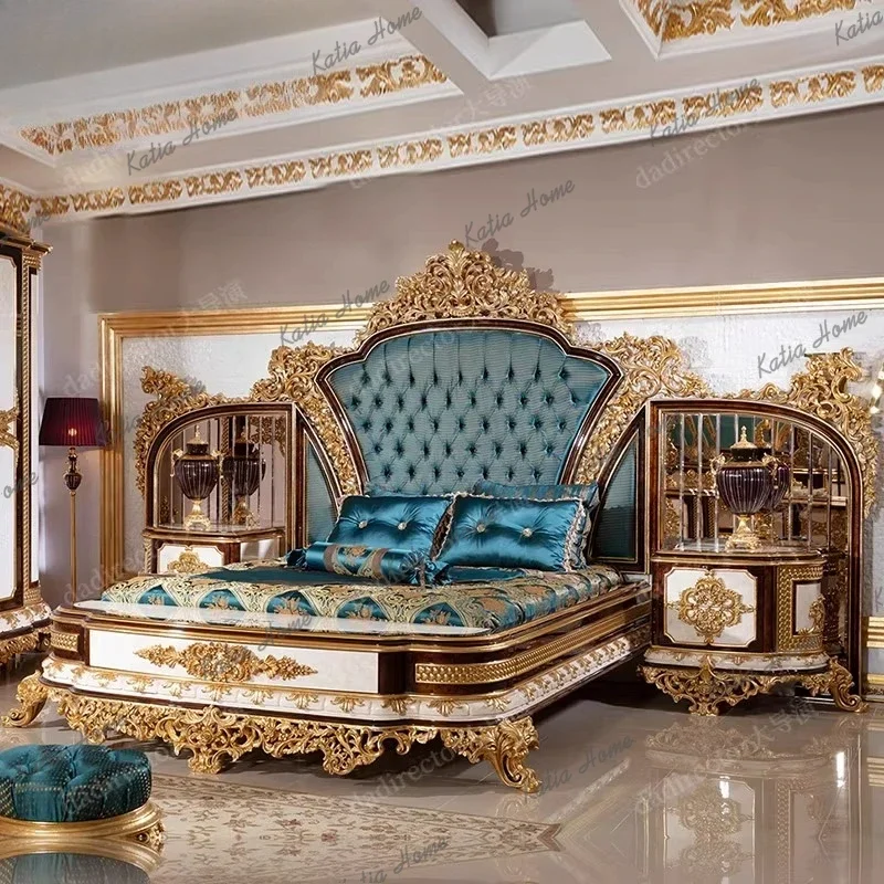 European Princess Bed Sleeping Aesthetics Wedding High Quality Adult Unusual Designer Bed Bedroom Fashion