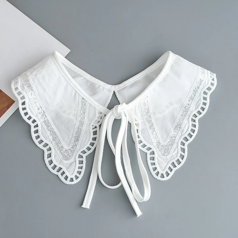 Korean Neckline Detachable Fake Collar DIY Lapel Half Shirt False Collar for Women Girls Dress Shoulder Wraps Scarf Collars Cape