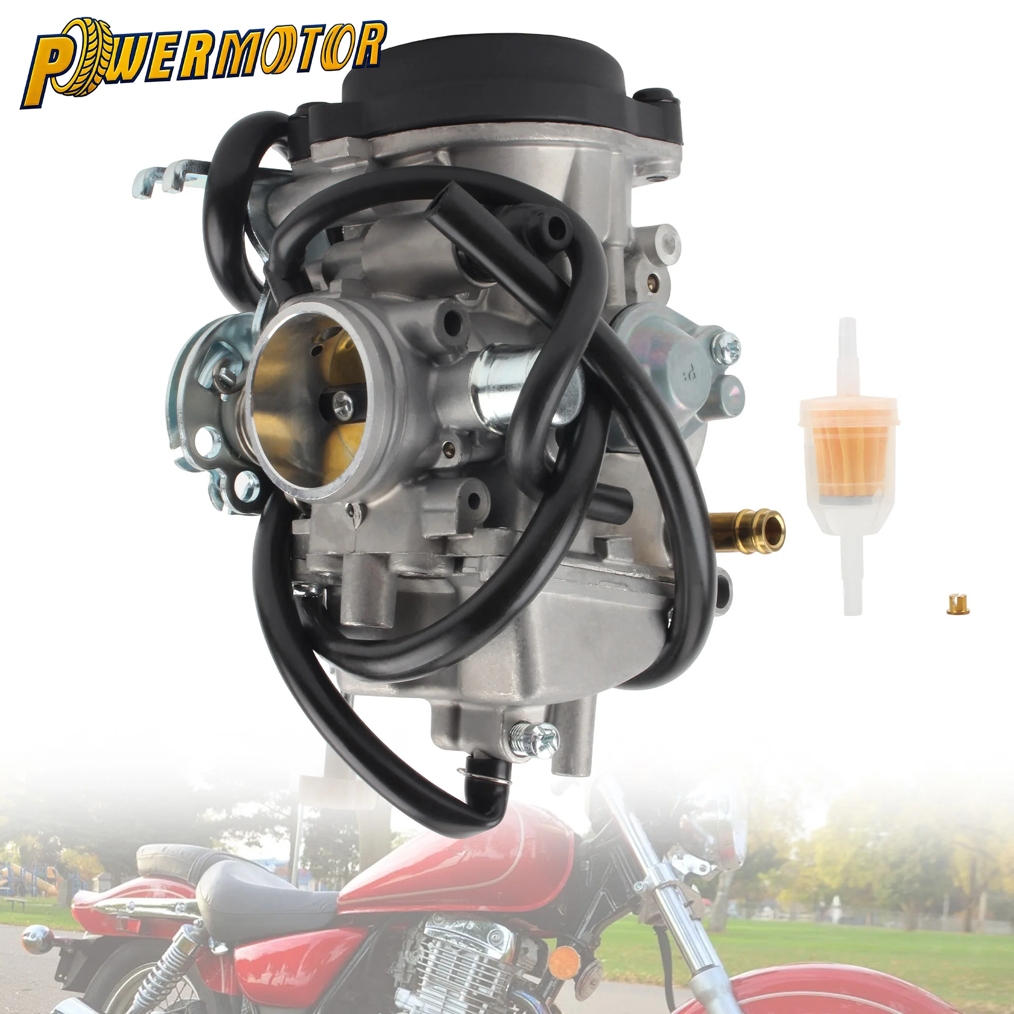 

Motorcycle 32mm Carburetor 4T Engine Carburettor With Fuel Filter For SUZUKI GZ250 1999-2015 Replaces 13200-13F30 13200-13F40