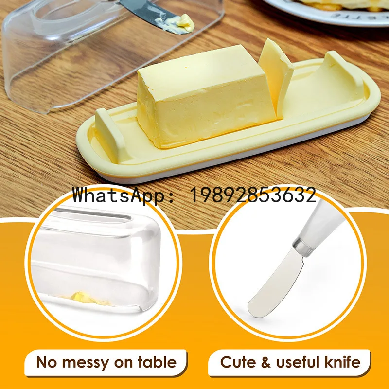 

4-13 butter plastic storage box with lid butter container cheese crisper butter box