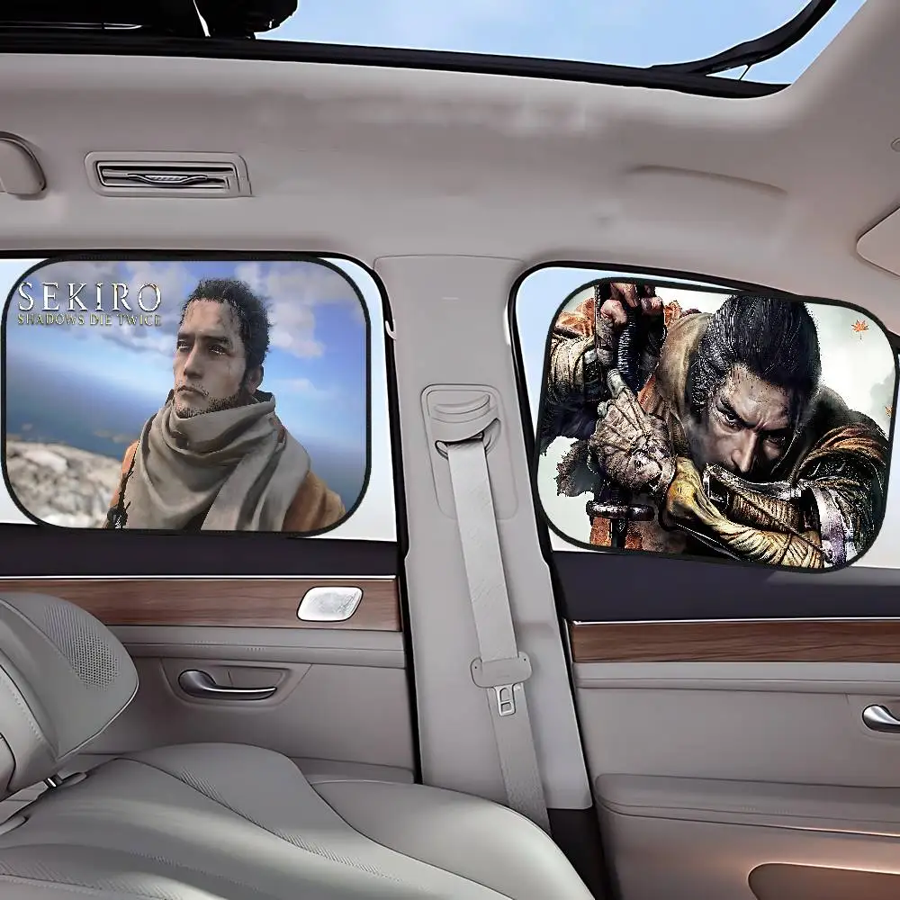 

SekiroS Anime Car Sun Shade UV Electrostatic Adsorption Car Window Sunshade Universal Auto Outdoor Sunscreen