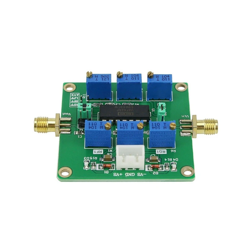 UAF42 Active Filter High Pass Low Pass Band Pass Filter Frequency Gain Q Value Adjustable Filter General Filtering Board-A23U