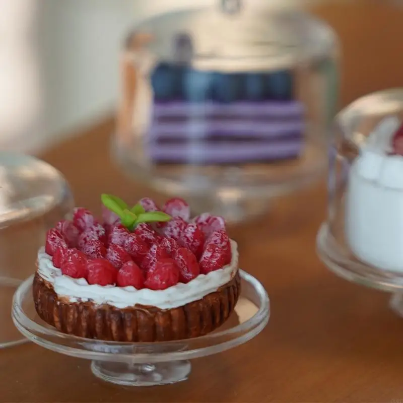 

CORB Clear High Leg Cake Display Tray For Children Doll House Miniature Arrangement Bakery Decorative Storage Solution