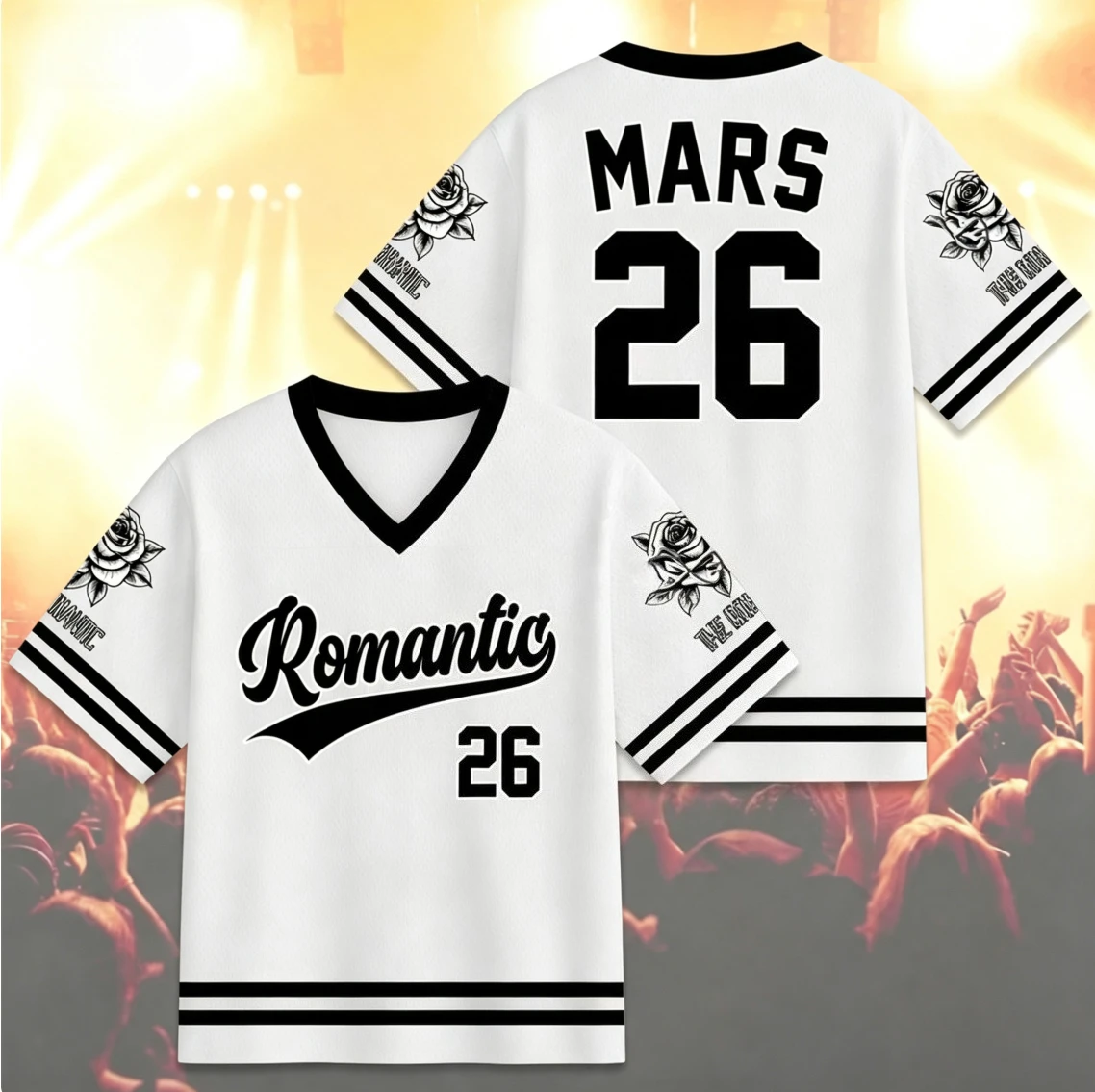 2026 New Striped Mesh Baseball Jersey Rose Print Quick Dry Loose Short Sleeve Tops Vintage Streetwear Summer Sport T Shirts