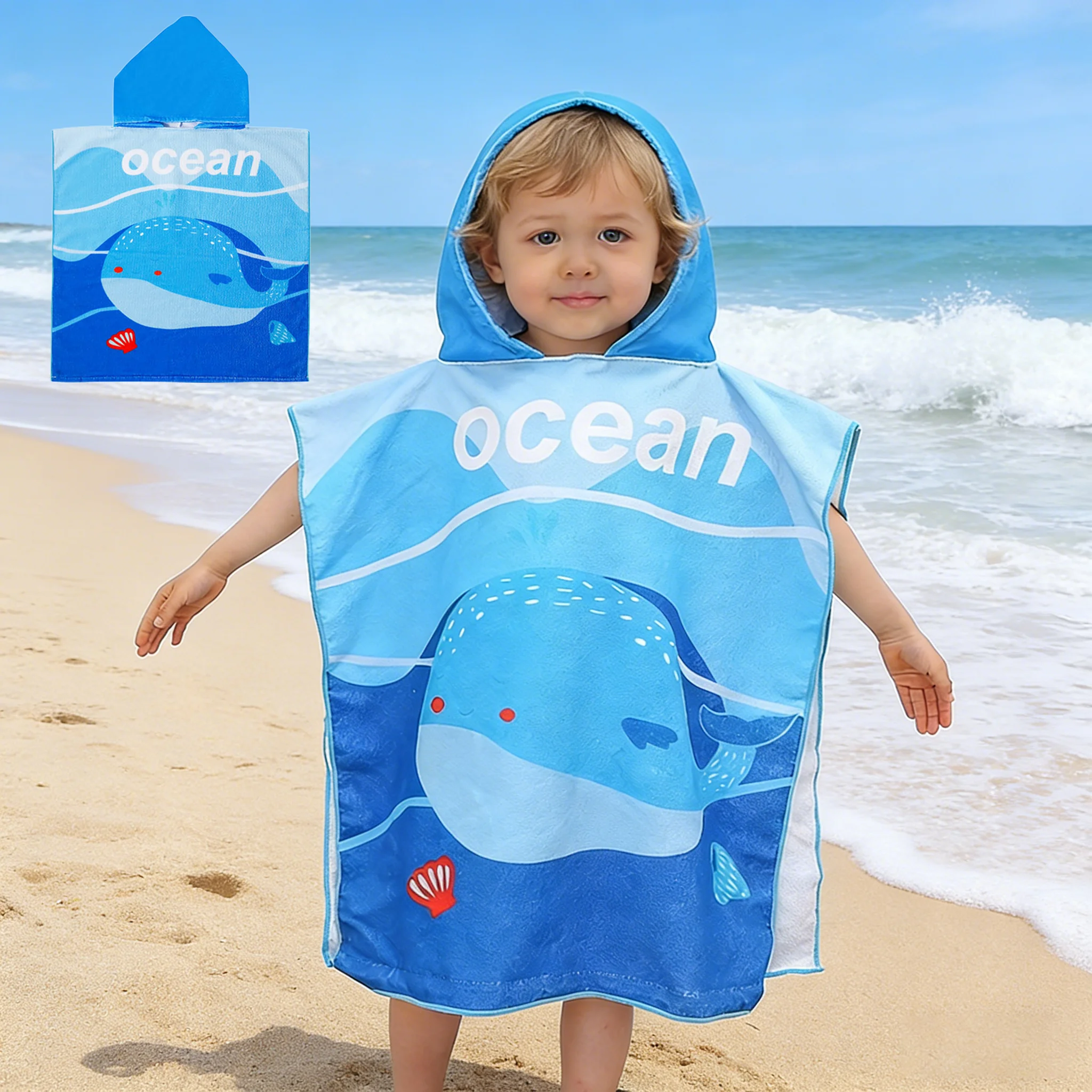 

Summer baby and children's bathrobes sports quick drying absorbent wipes portable travel beach towels