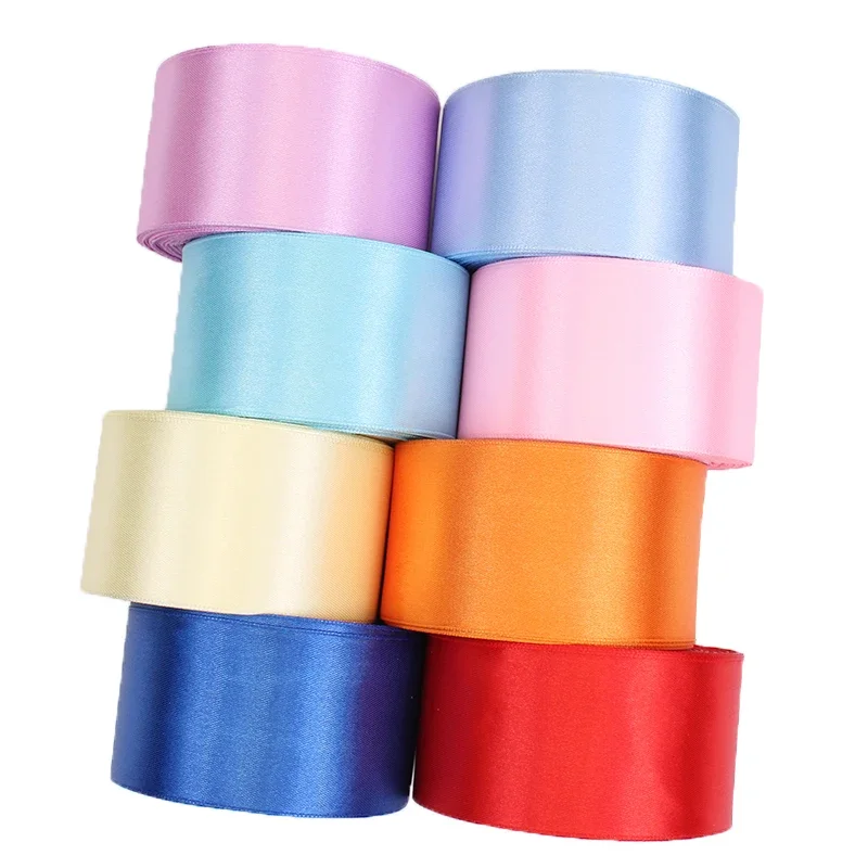 25Yards/Roll Wedding Gift Wrapping Ribbons Bow for DIY Crafts 50mm Polyester Satin Ribbons Christmas Home Decor Accessories Tape