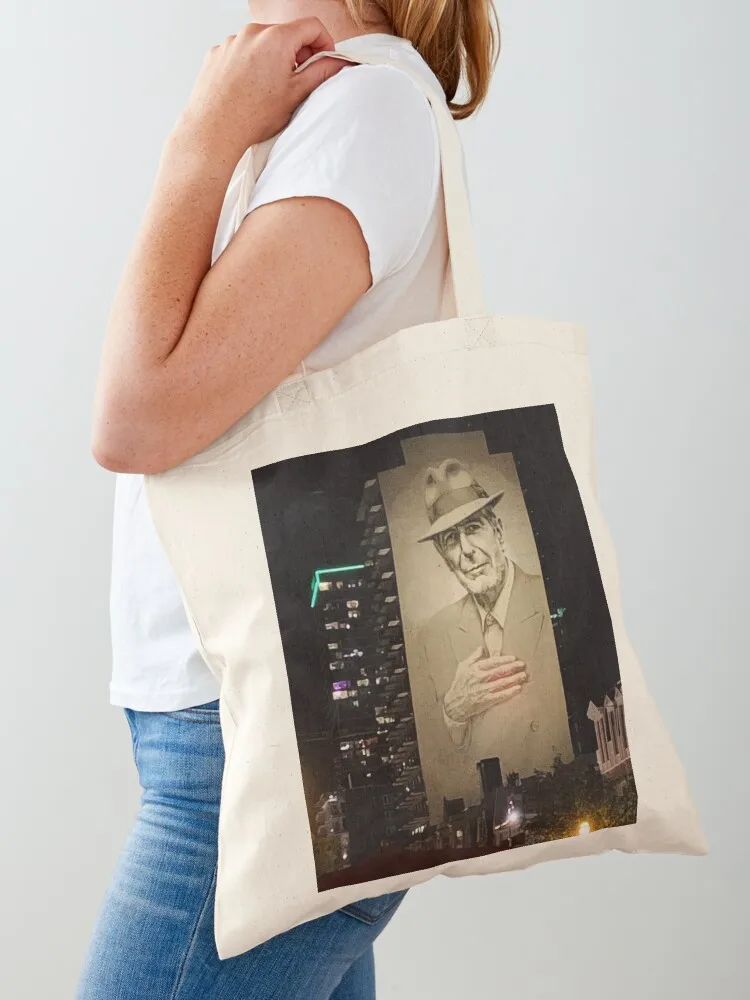 Leonard Cohen Mural Montreal Tote Bag custom tote bag hand bag ladies personalized tote