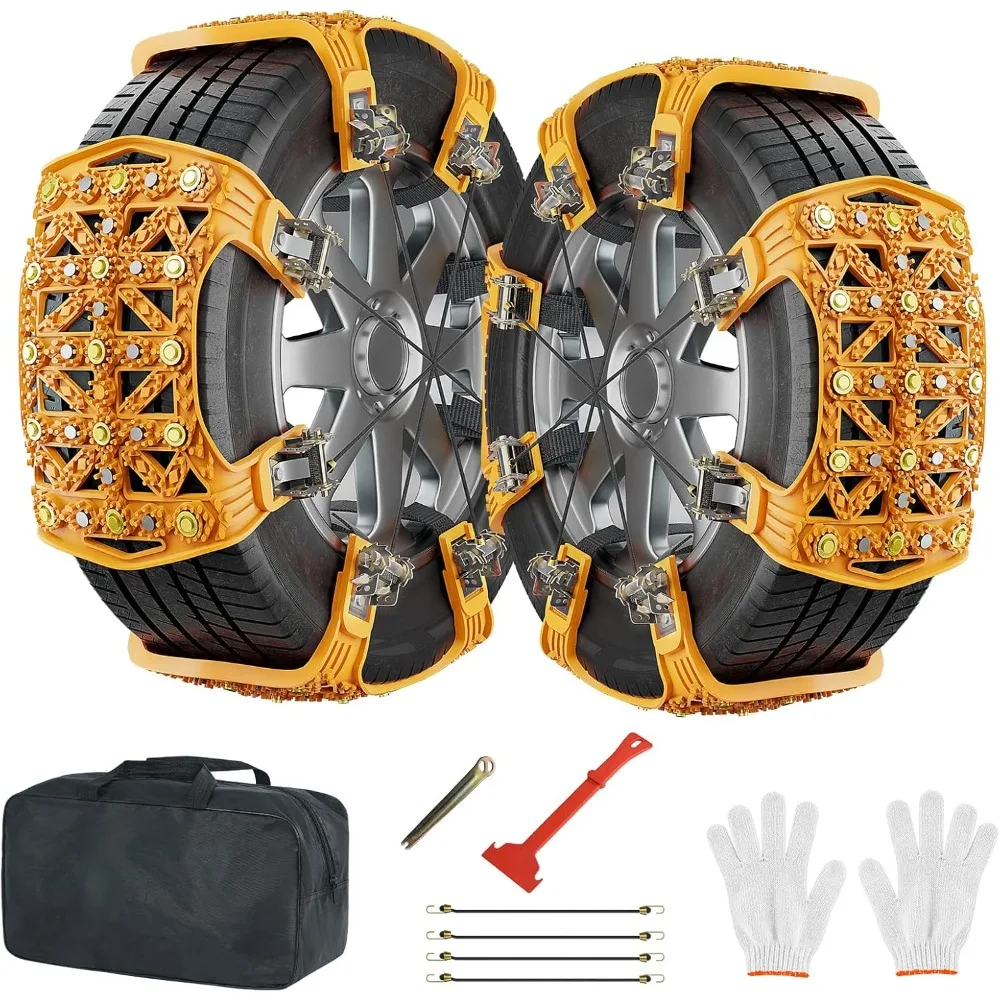 

16 Pack Snow Chains for Cars, SUVs, and Pickup Trucks - Enhanced Anti-Slip Tire Traction Chains