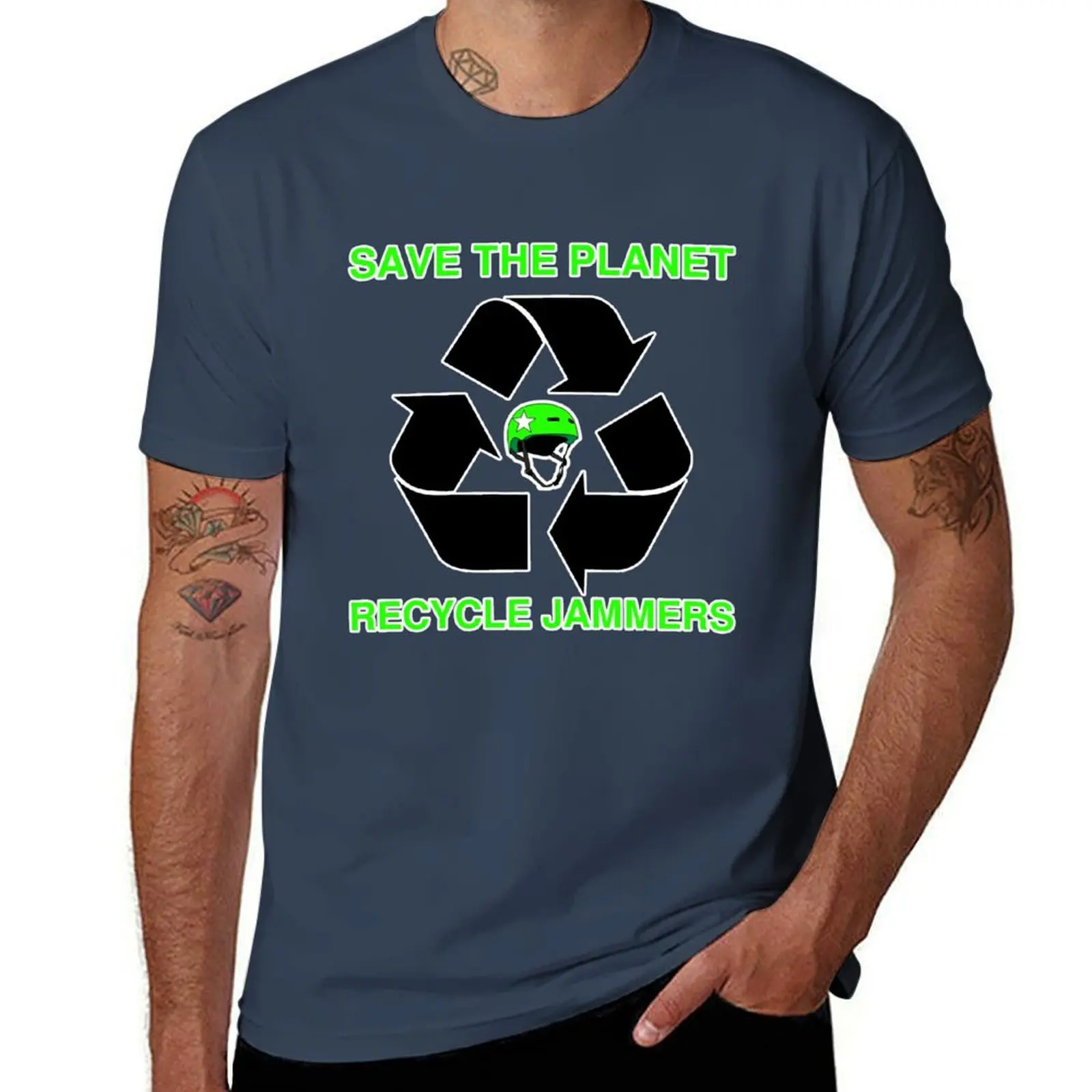 

Футболка Save The Planet Recycle Jammers, футболки из хлопка, мужские футболки из 100% хлопка, мужские футболки из 100% хлопка