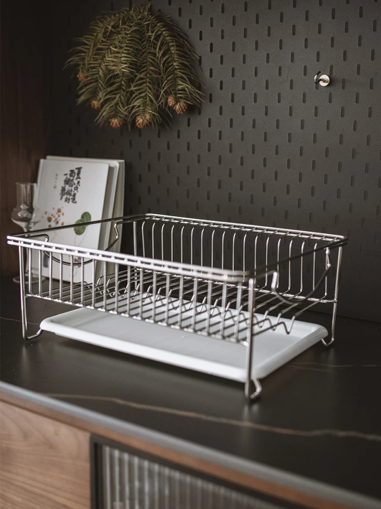 semi-residence-stainless-steel-dish-drainer-kitchen-countertop-storage-rack-cabinet-plate-cup-organizer-no-drill-installation