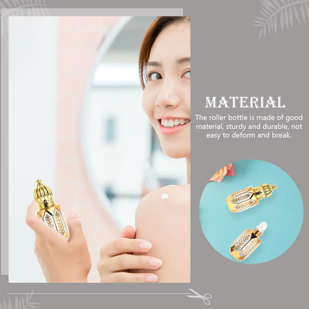 

4Pcs Glass Essential Oil Roller Bottles Portable Refillable Roll on Bottles for Perfume Aromatherapy Liquid Dispenser