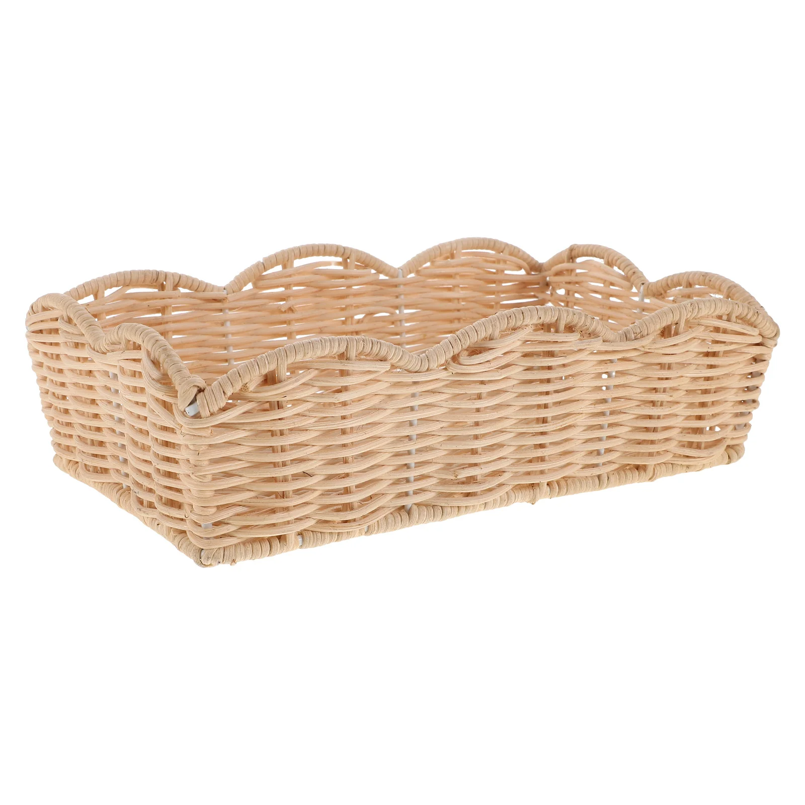 

Rustic Large Capacity Woven Fruit Basket For Kitchen Countertop Storage Creative Tableware Organizer Bread Snack Holder Reusable