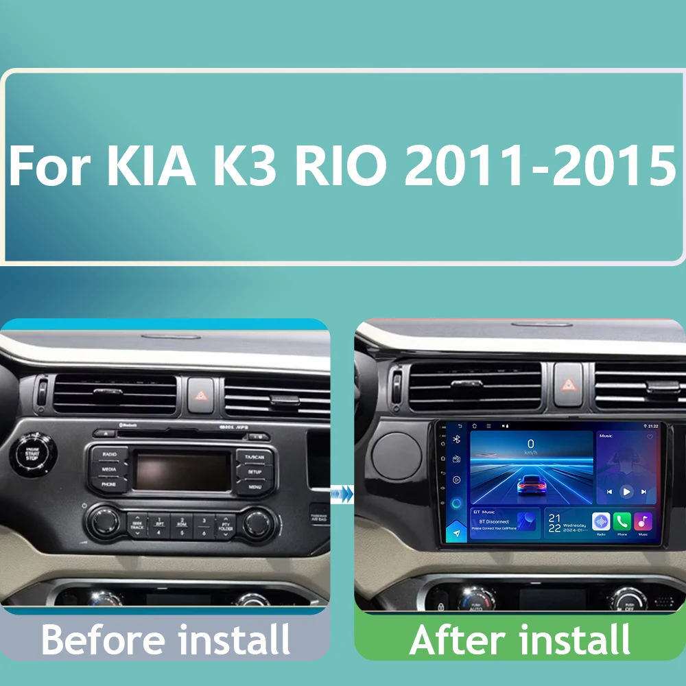 

Android 16 5G WIFI For KIA K3 RIO K3 2011 2012 2013 2014-2015 Carplay Auto Car Radio Multimedia Video Player Navigation GPS DSP