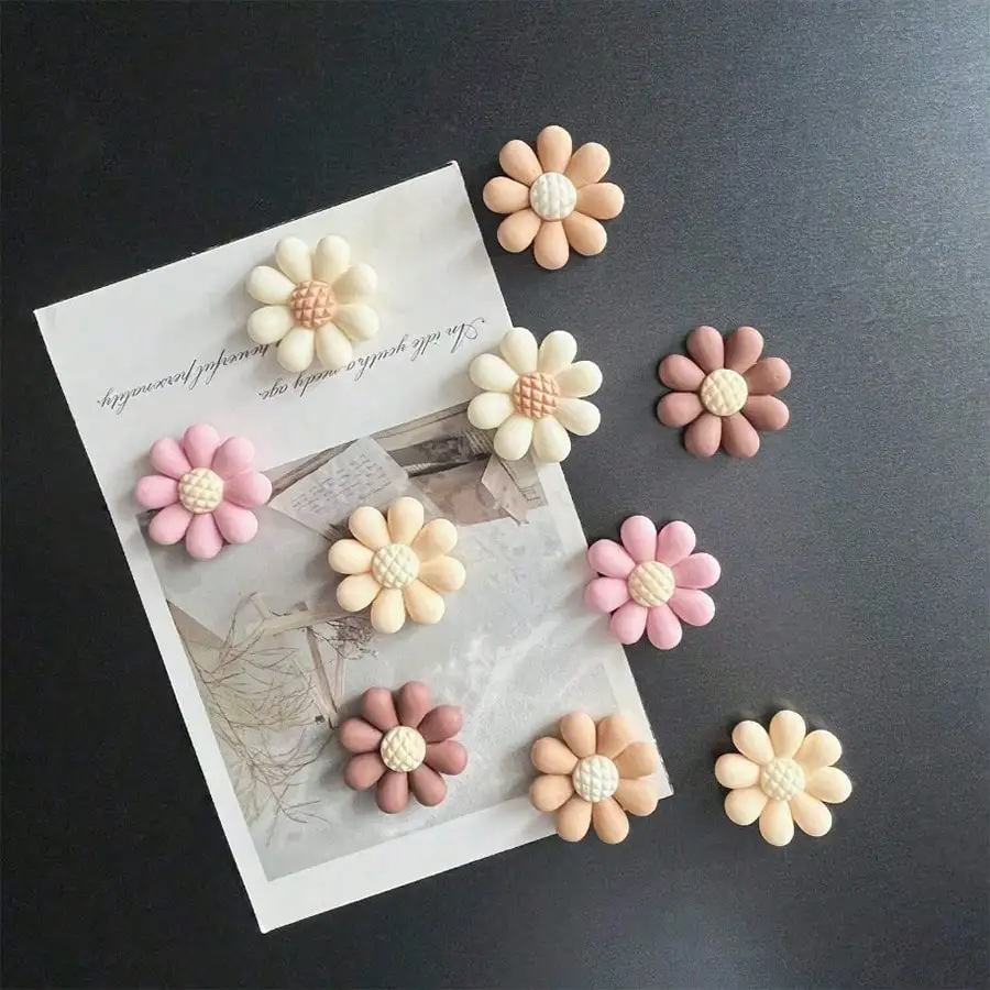 10 Uds imanes de nevera, imanes de flores para nevera, imanes decorativos Kawaii, imán de nevera personalizado para cocina y oficina
