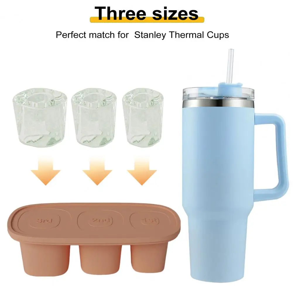 Reusable Ice Cube Mold Bpa Free 4-cavity Ice Cube Tray with Lid for 30/40oz Tumblers Hollow Square Ice Maker Mold for Summer