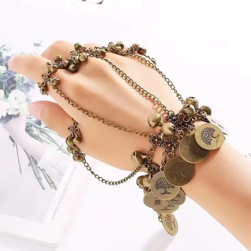 Vintage Bracelet Rings Integration Bracelet Women Ethnic style Dancing Accessories