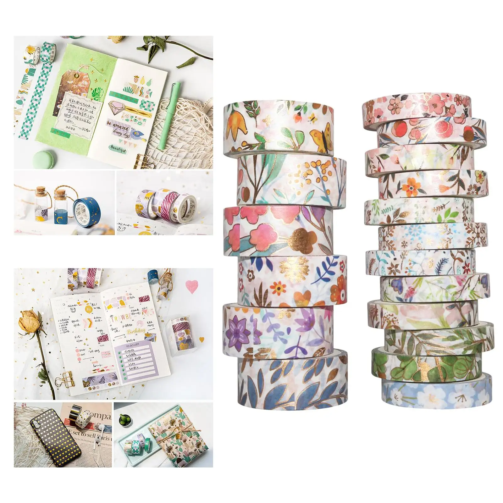 20 pezzi Washi Tape Set nastro adesivo decorativo per arti, forniture, pianificatori, album, carte/confezioni regalo