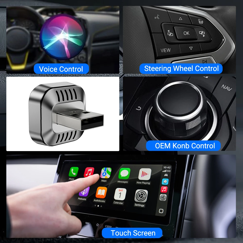 XUDA Carplay Android Auto Wireless Adapter Smart AI Box Car OEM Wired Android Auto To Wireless USB Dongle for Toyota Volvo