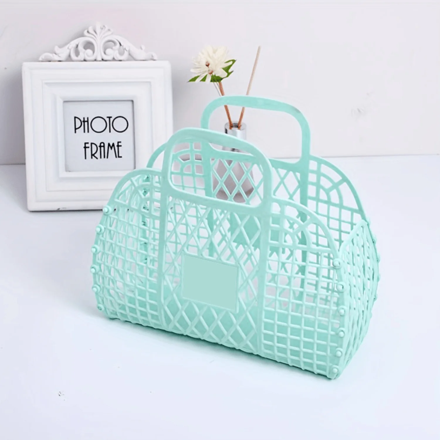 Large Capacity Waterproof Beach Tote - Durable Plastic  Basket For Travel, Groceries &  Organization