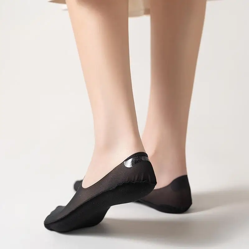 9 pairs of deep mouth invisible boat socks women's summer thin shallow mesh breathable non-slip ice silk mesh short socks