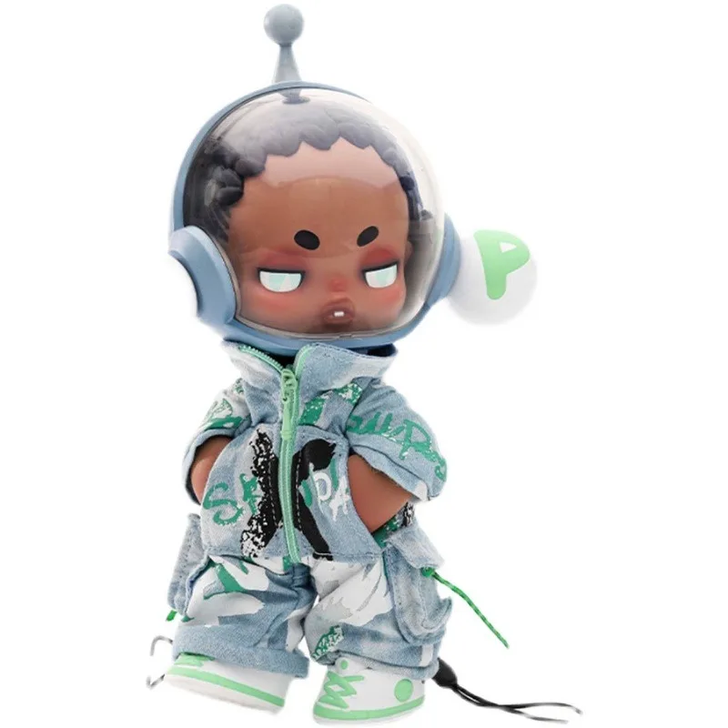POPMART SKULLPANDA OOTD Limited Edition Sammlerstück aus Denim, bewegliches, süßes und interessantes Spielzeug, Überraschungs-Geburtstagsgeschenke