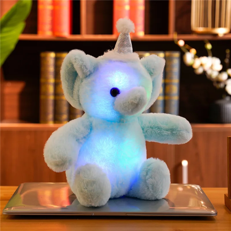 Luminous Elephant Toy 30CM with LED Light Plush Elephant Home Decoration Birthday Gift