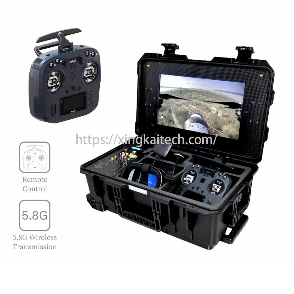 Video Screen Mounted FPV Drone Mission case Portable Ground Control System Goggler Remote Controller Battery Accessories