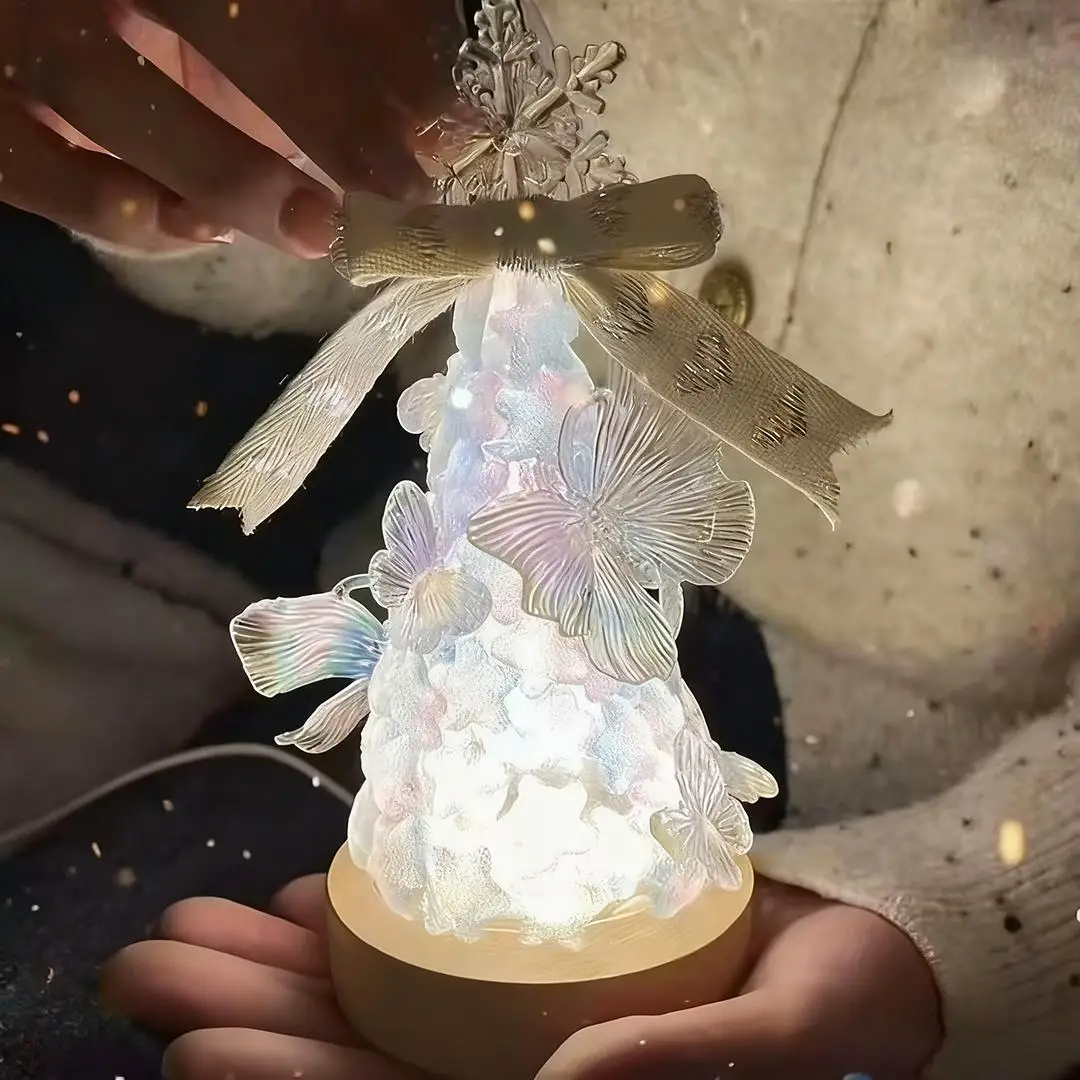 DIY Night Light Craft Kit Christmas Tree Shape Nightstand Lamp LED Nightstand Lamp For Kids Teens Adults Family Projects