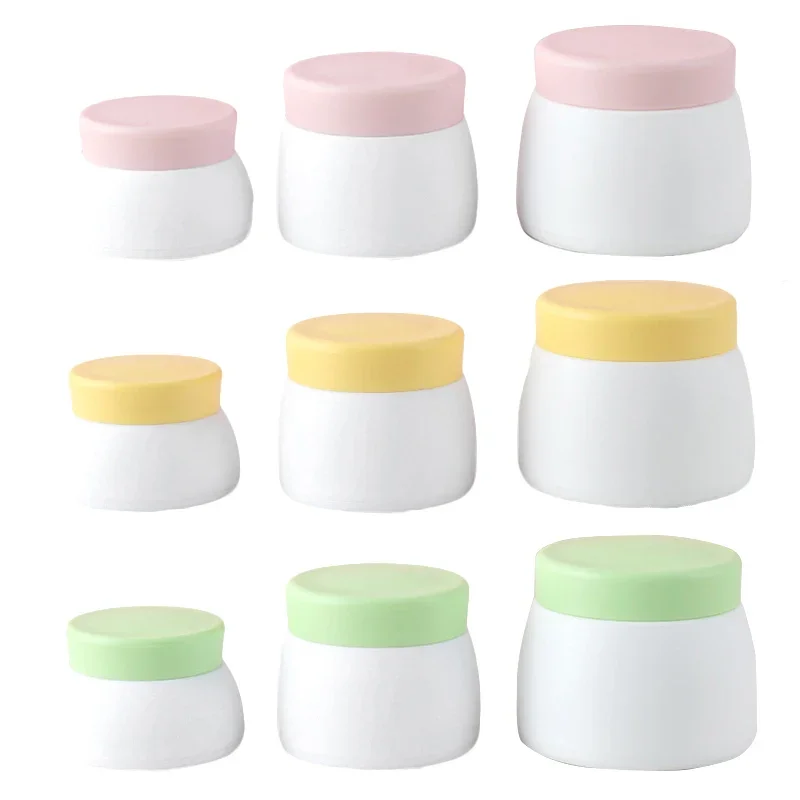 

12Pcs Cream Jar White Empty Makeup Jar Pot Refillable Sample Bottles Travel Pink Yellow Green Cosmetic Container 15g 30g 50g