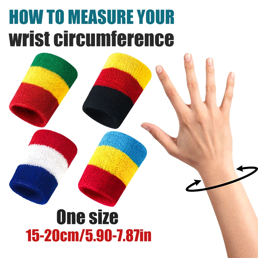 BraceTop 1Pair Wrist Sweatband Tennis Sport Wristband Basketball Fitness Wrist Brace Support Sweat Band Towel Bracelet Protector