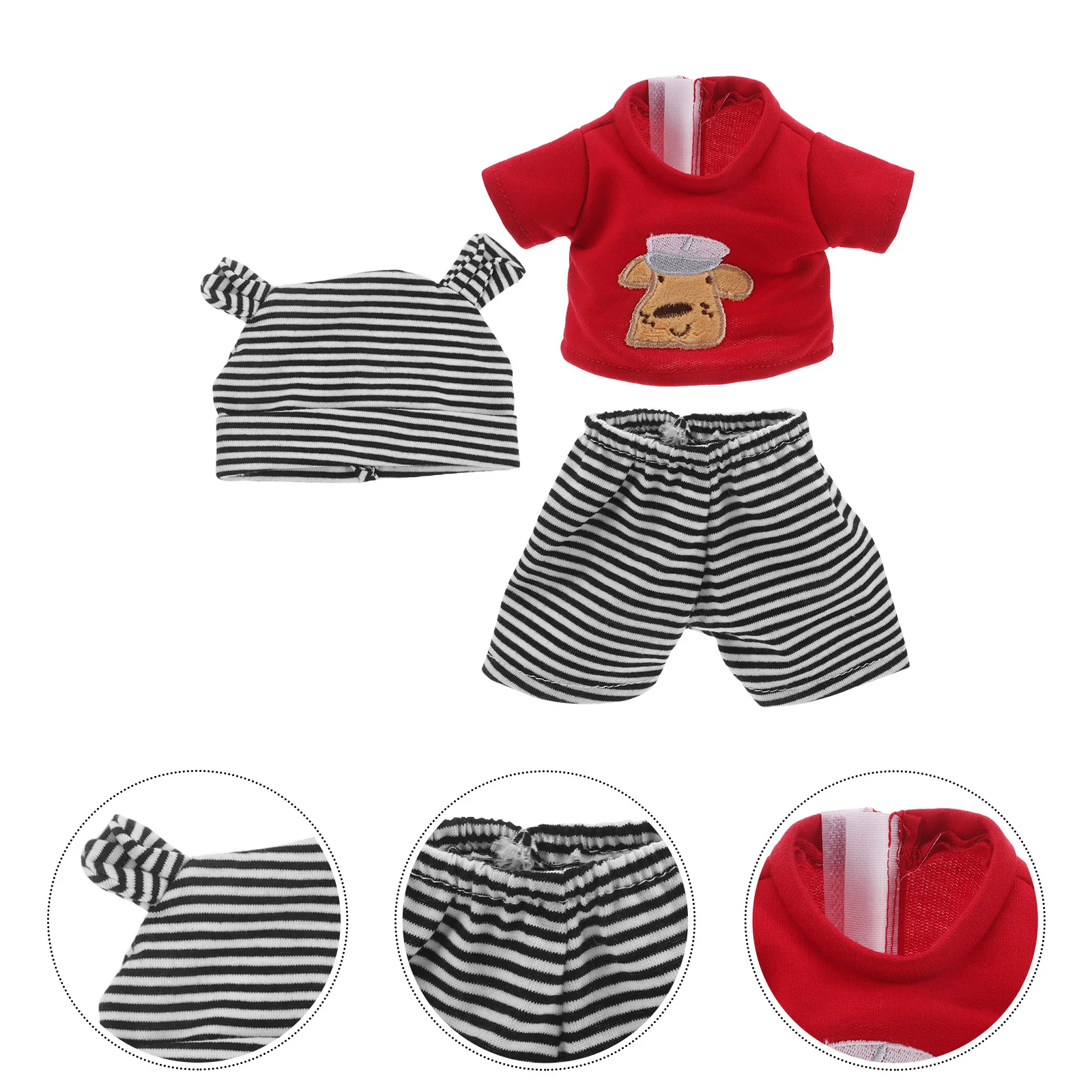 

1 set Baby Clothes Set 10 Inch Cute Dog Pattern Striped Hat Pant Outfit For Girl Boy Newborn Soft Comfortable Easy Clean Stylish