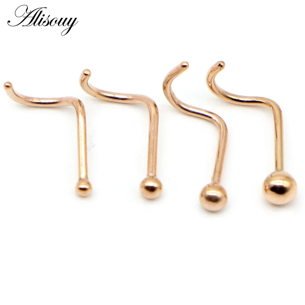 1 Piece 20g 0.8x7x1.5 2 2.5 3mm Fashion Stainless Steel Fake Nose Ring S shape Septum Lip Piercing Nose Rings For Women Men