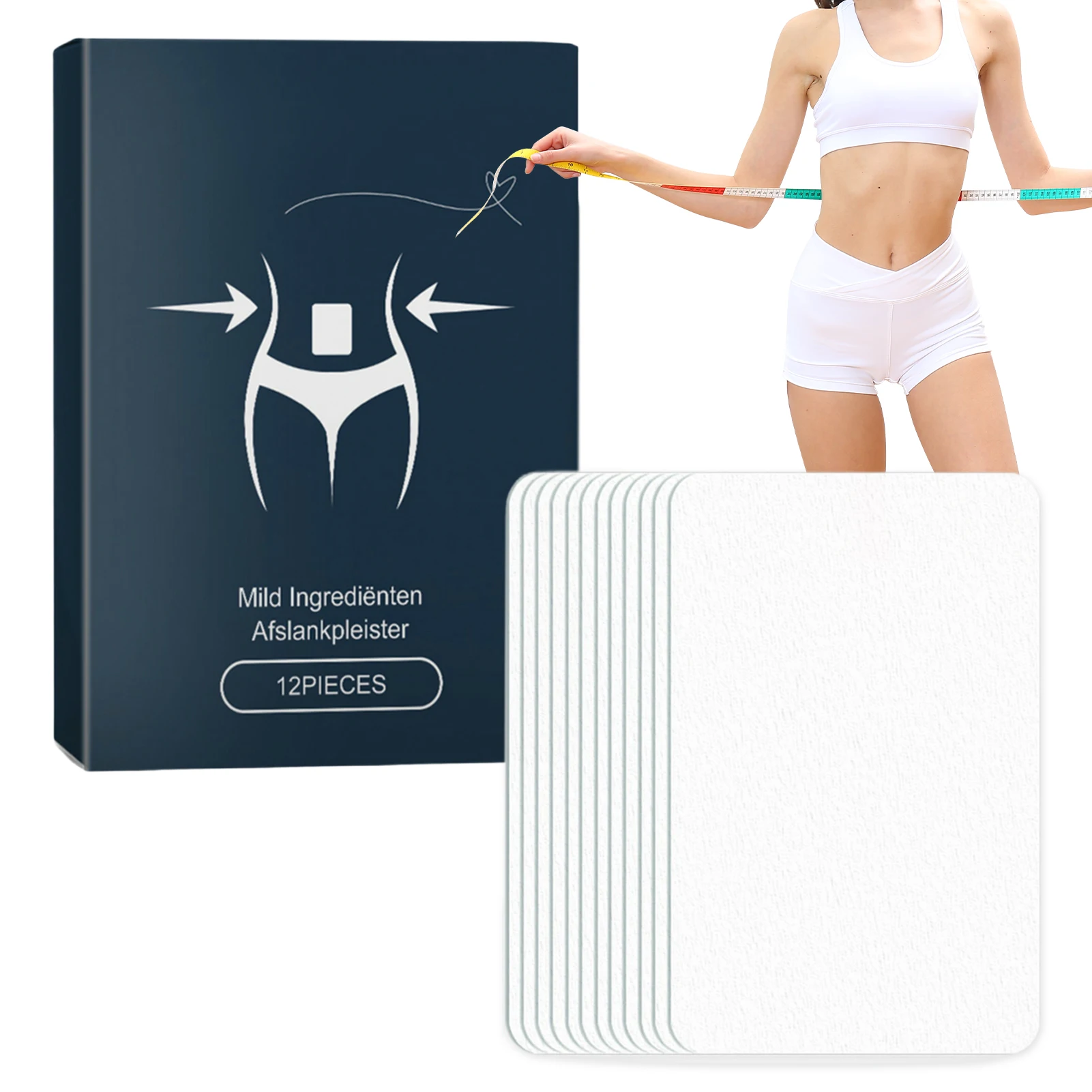 12pcs Body Shaping Natural Ingredients Slimming Patches Body Shaping Thinner Abdomen Patches for Body Health Treatment