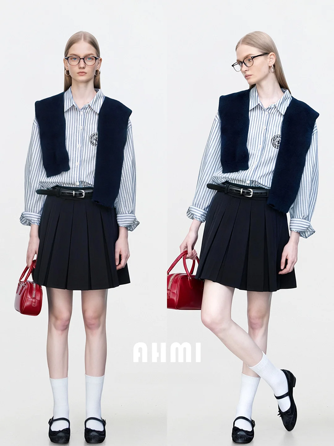 

AHMI Fre Stripe Print Bae Decoration irt Spring Autumn Girl School Sle Breathable Long Sve Button up Casual Blouse