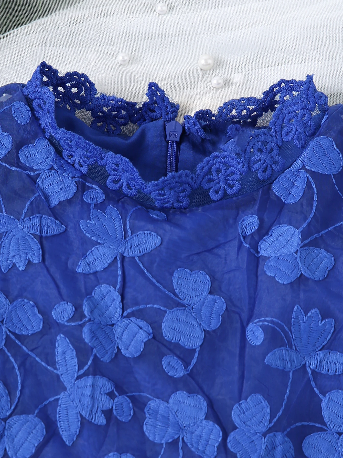 여름 소녀들의 새로운 세련된 민소매 꽃 자수 공주 드레스 귀엽고 우아한 레이스 드레스