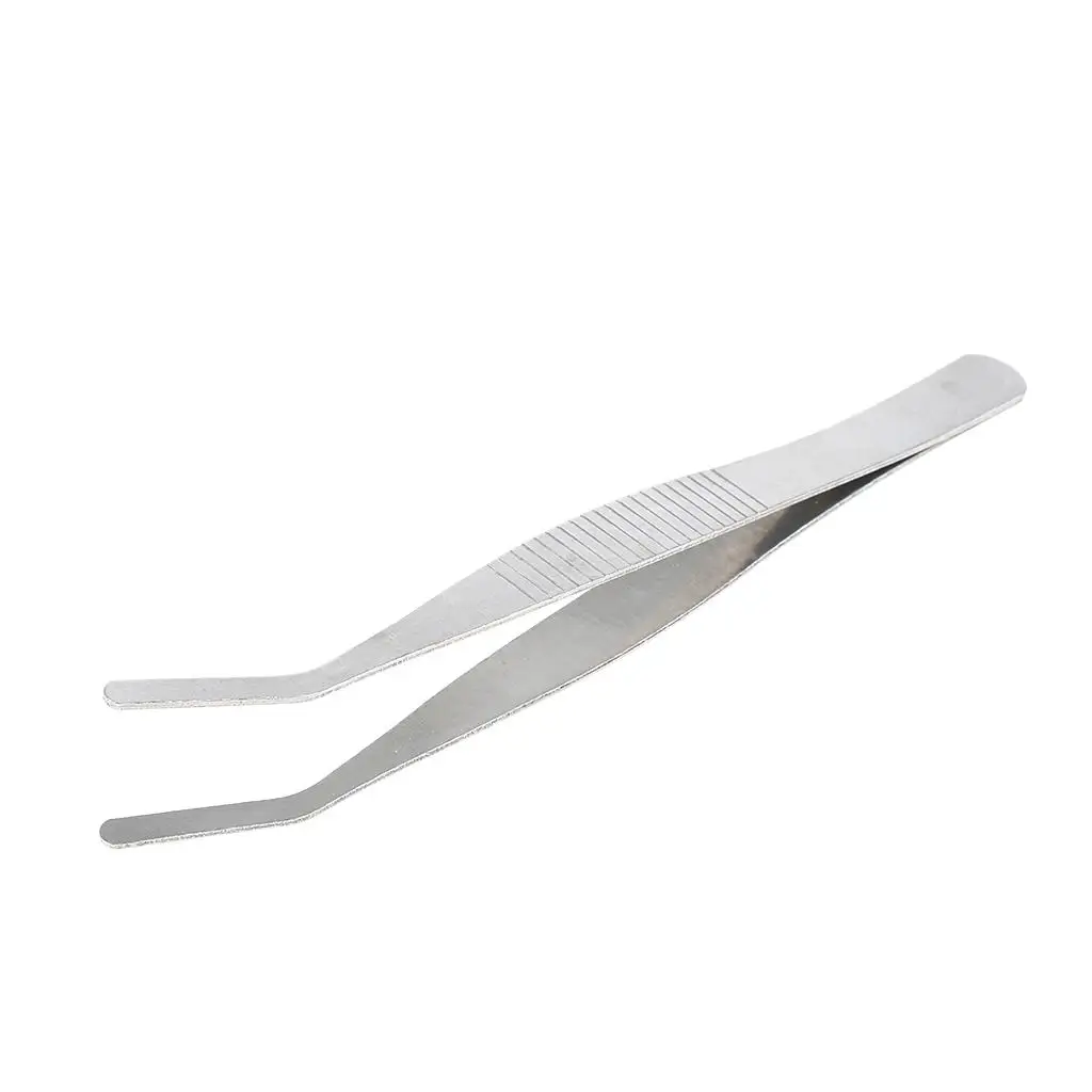 Curved Round Tip Stainless Steel Tweezers 12 cm/ 4.7 inch Lab