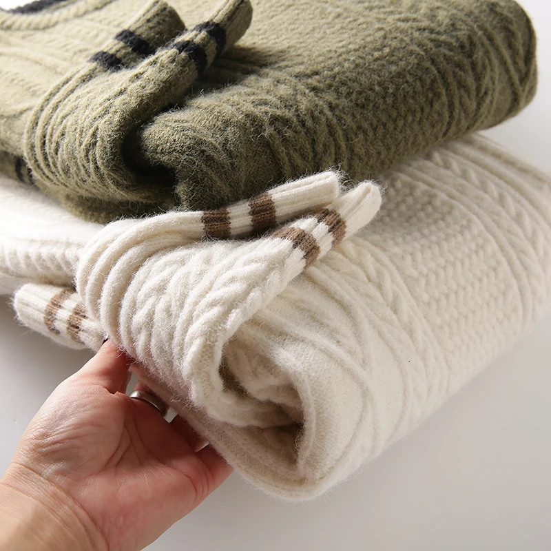 

Мягкий теплый мужской модный повседневный вязаный свитер с круглым вырезом, пригодный для машинной стирки, с защитой от катышков, для осени и зимы, в деловом повседневном стиле.