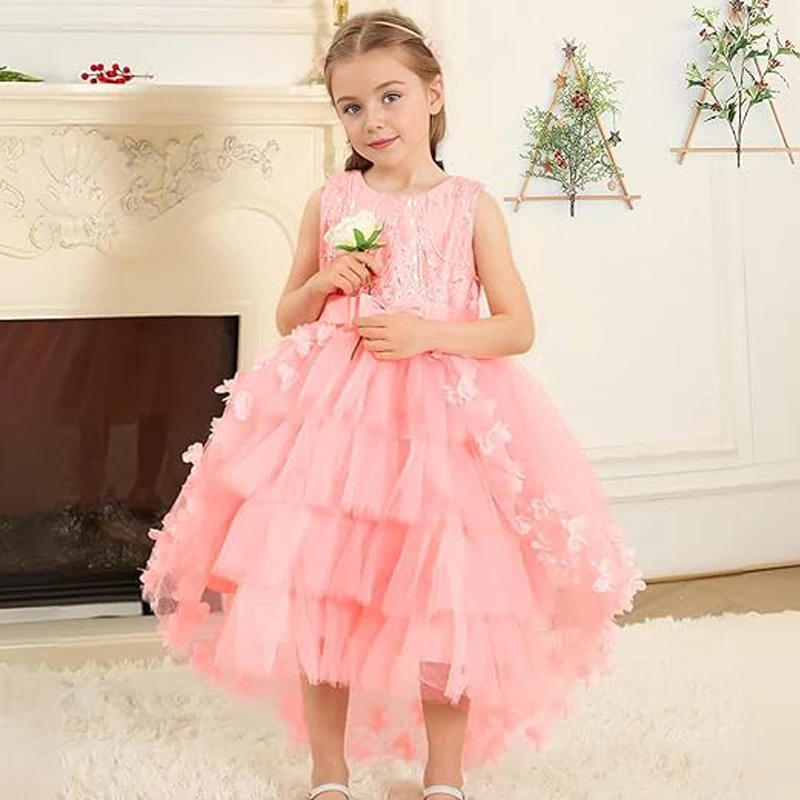 formal pageant dresses for girls Sunnypetal Long Sparkly Satin Flower Girl Dresses Formal Dinners Birth –  sunnypetal main image 1