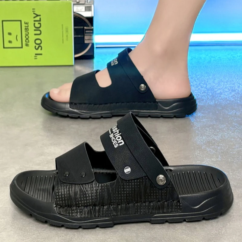 شباشب عصرية جديدة صيفية رائعة للرجال على الموضة، صنادل كاجوال خفيفة الوزن وقابلة للتنفس للاستخدام على الشاطئ والخارج #1