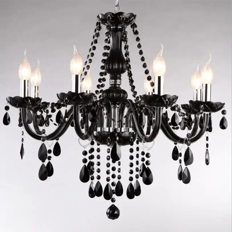 

Crystal Modern Black Chandelier Light For Living Room Bedroom Indoor Lamp Crystal Lustres de teto Led Ceiling Chandelier Fixture