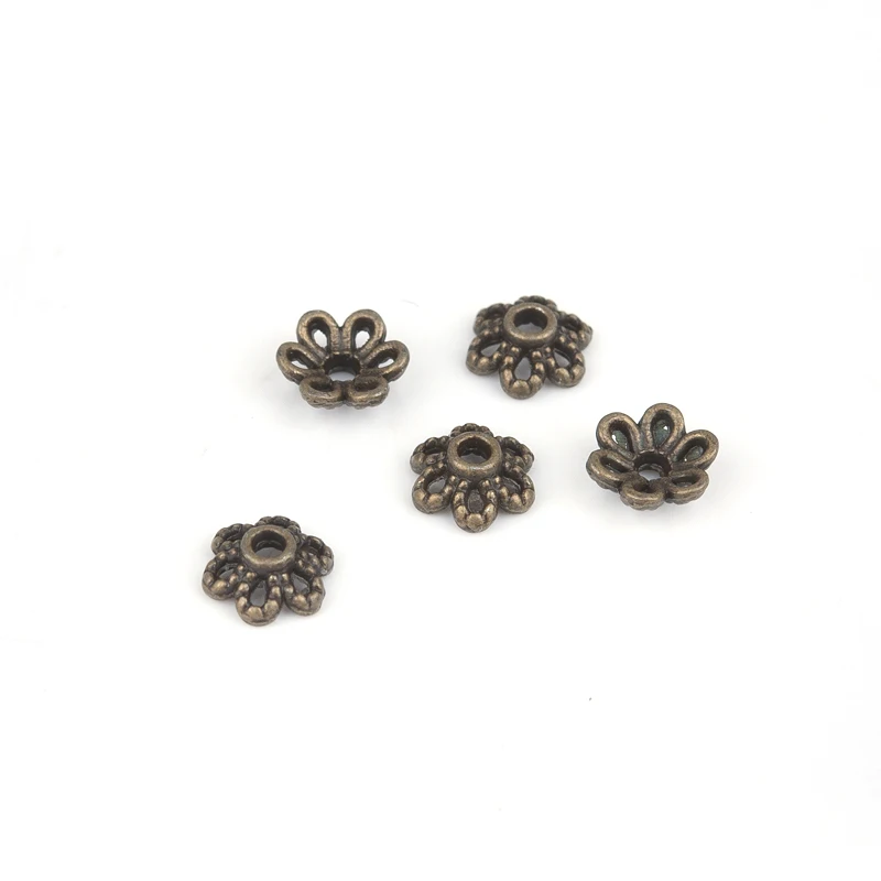 8Seasons Zinc Based Alloy Beads Caps Flower DIY Making Earrings Bracelets Jewelry Gifts Findings (Fits 8mm-12mm Beads),55-500PCs
