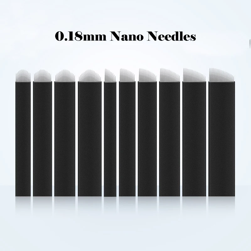 

Microblading Needles 50/100PCS 0.18mm Black Nano Pin Permanent Makeup Needle Eyebrow Manual Tattoo Needles Blade 3D Embroidery