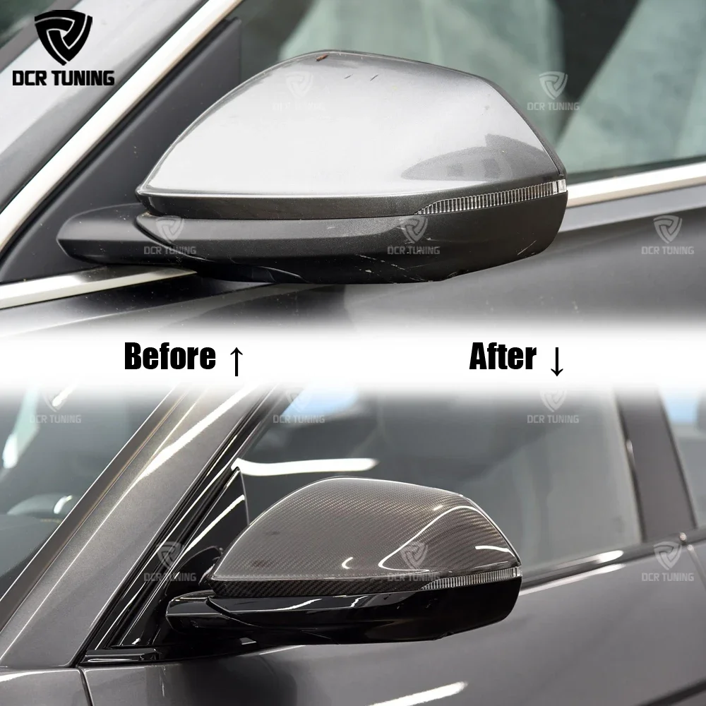 For Lamborghini Urus A-udi Q8 SQ8 RSQ8 Real Carbon Fiber RearView replace Mirror Caps With Lane Assit & W/O Lane assit