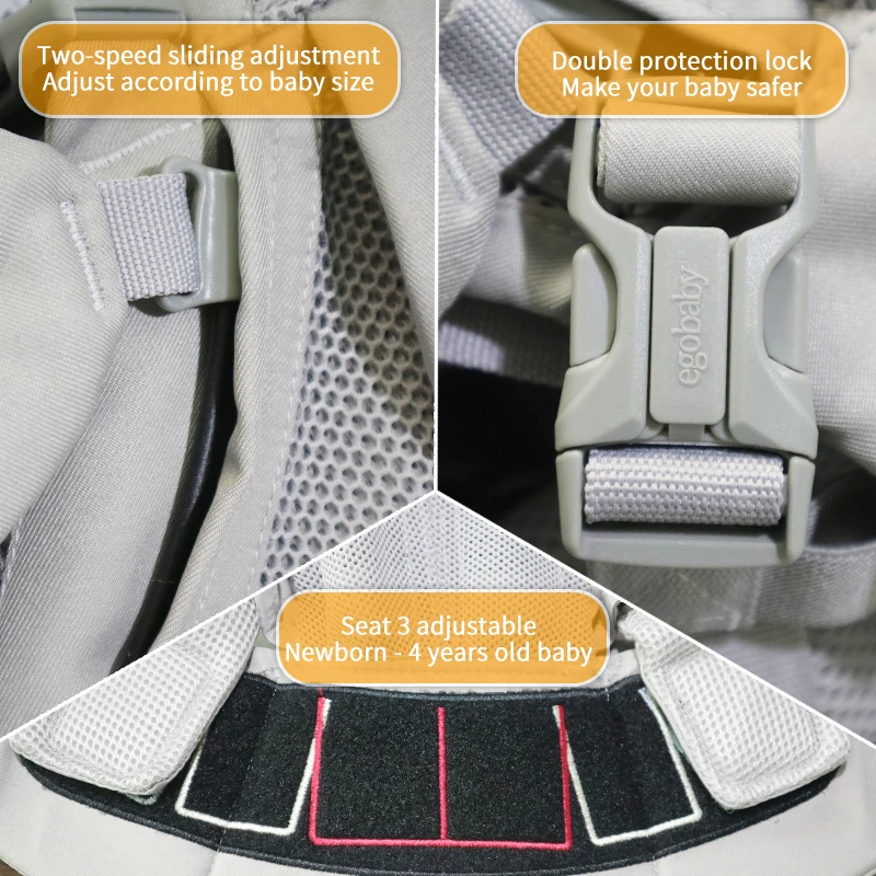 Breeze-portabebés multifunción transpirable, mochila de transporte para bebé, con tirantes