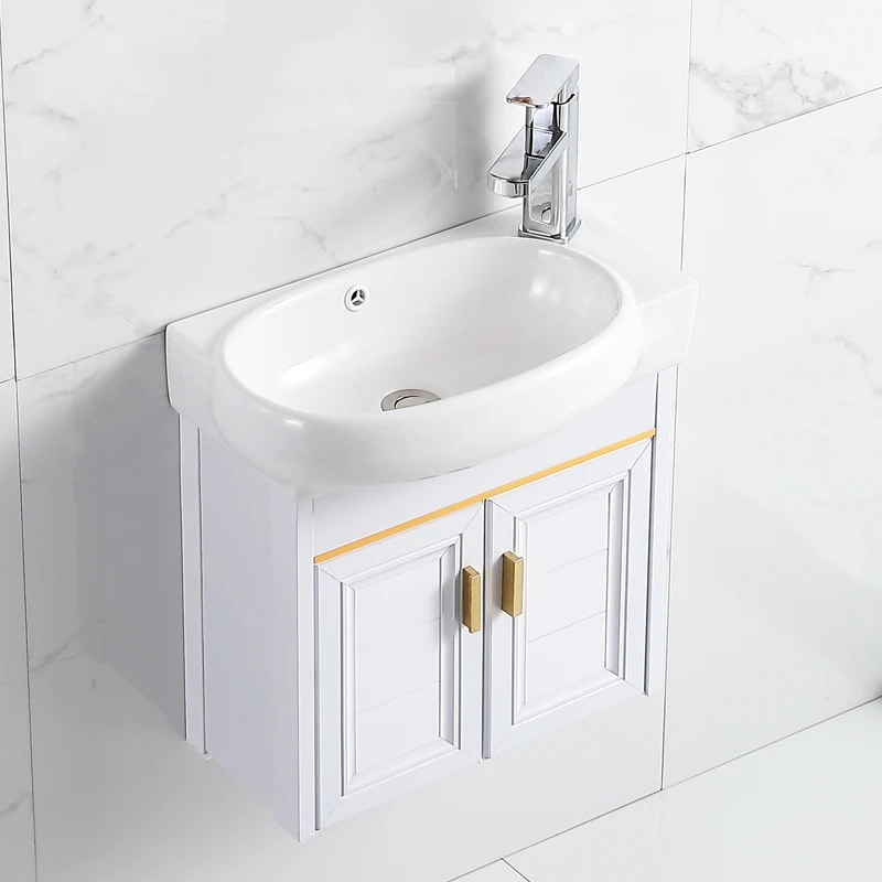 

Space aluminum washbasin cabinet combination wall-mounted toilet washbasin balcony integrated washbasin mini bathroom cabinet
