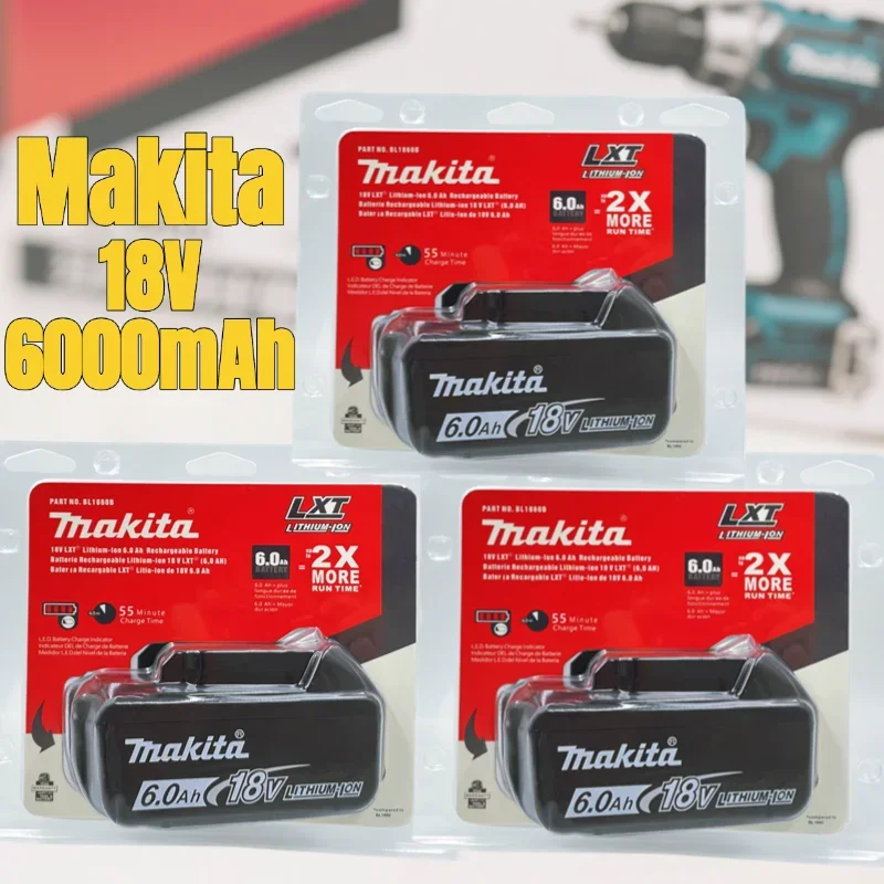 

Makita 18V 6000mAh Lithium Battery BL1830B BL1840B BL1850B BL1860B BL1815 High Capacity Long Lasting Power Tool Battery