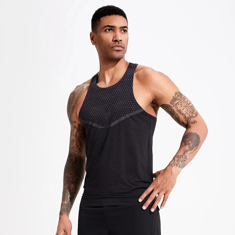 NEW Men Bodybuilding Tight Vest Sport Muscle Fitness Jogger Workout Sleeveless Shirt Sportwear Gyms Singlet Running Tank Tops